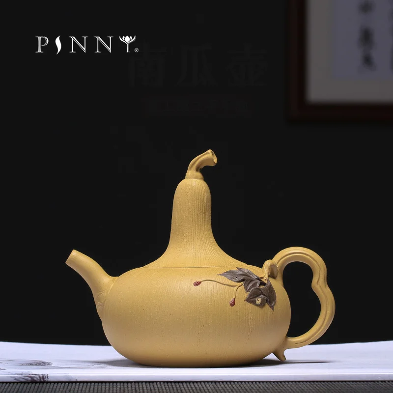 

PINNY 270ML YiXing Purple Clay Gourd Teapot Duan Mud Chinese Kung Fu Tea Pots Hand Made Zi Sha Drinkware Purple Sand Crafts
