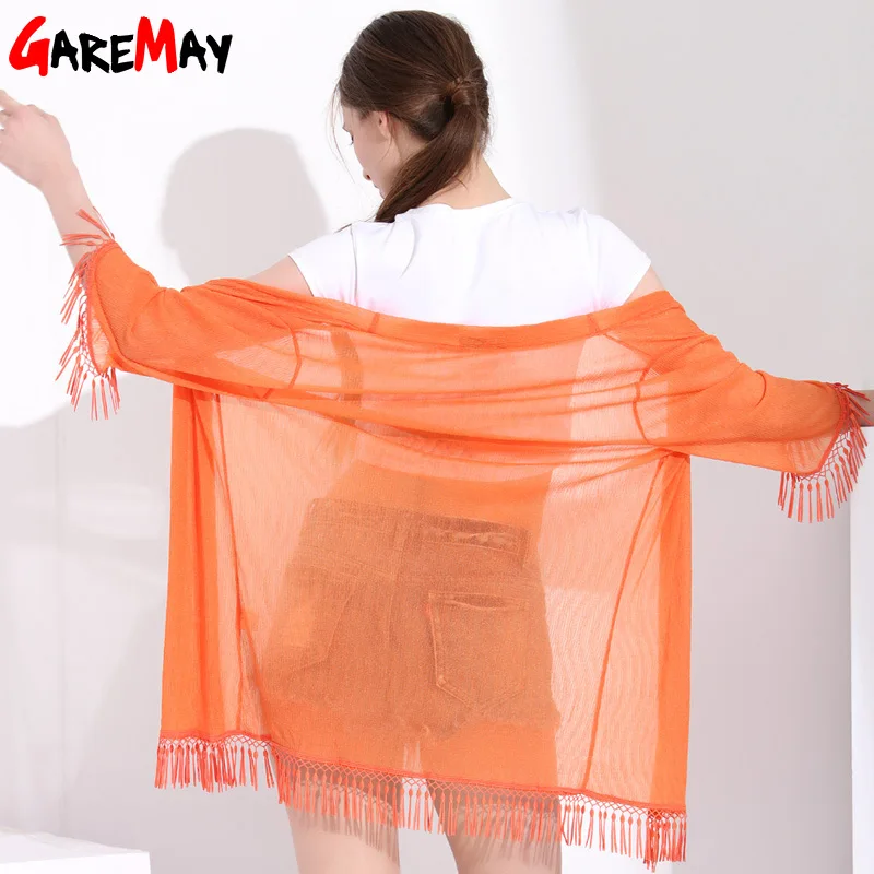 Ladies Summer Cardigans Female Long Causal Loose Womens Cardigan Fringed Open Stitch Sweater Beach Shirts Sunscreen Clothing |