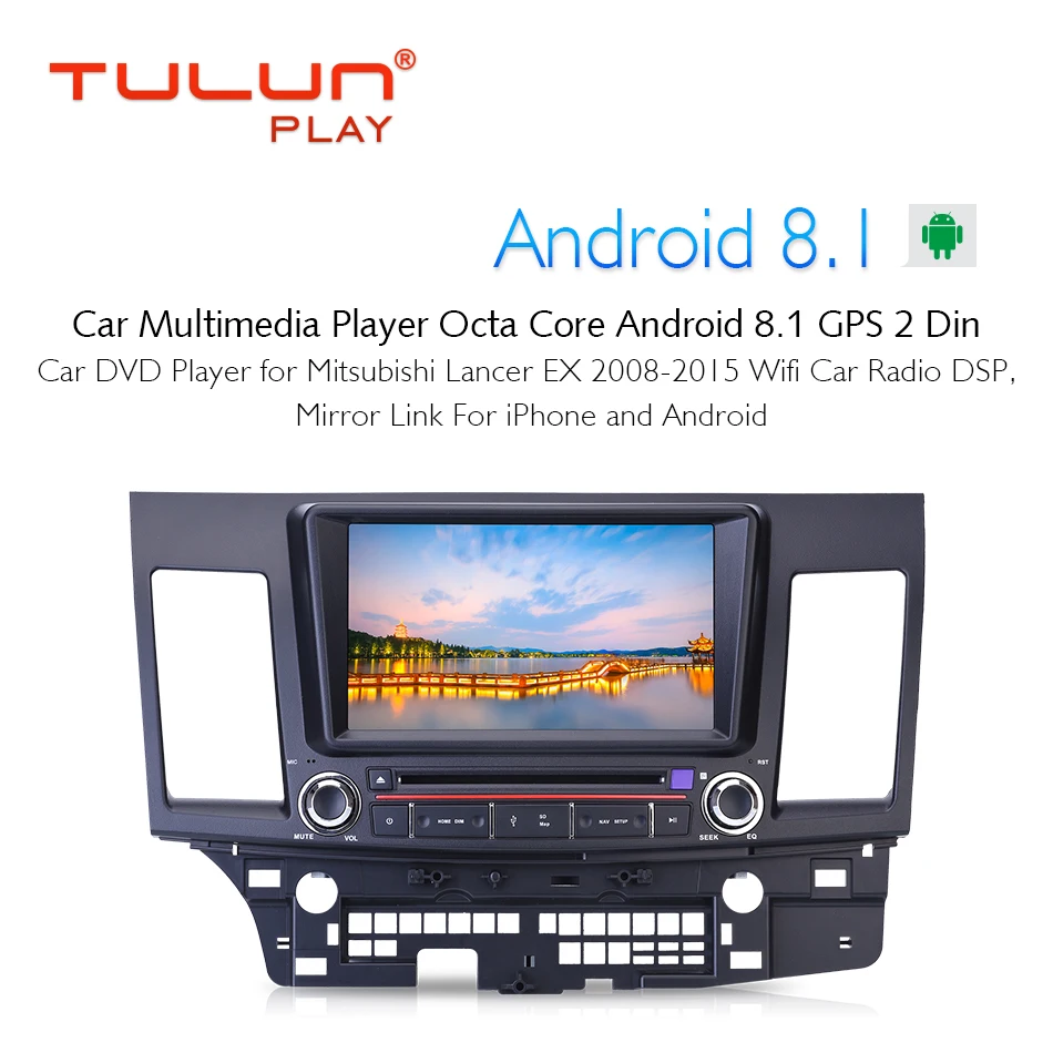 Автомобильный мультимедийный плеер Octa Core Android 8 1 GPS 2 Din dvd для Mitsubishi Lancer EX 2008 2015 Wifi