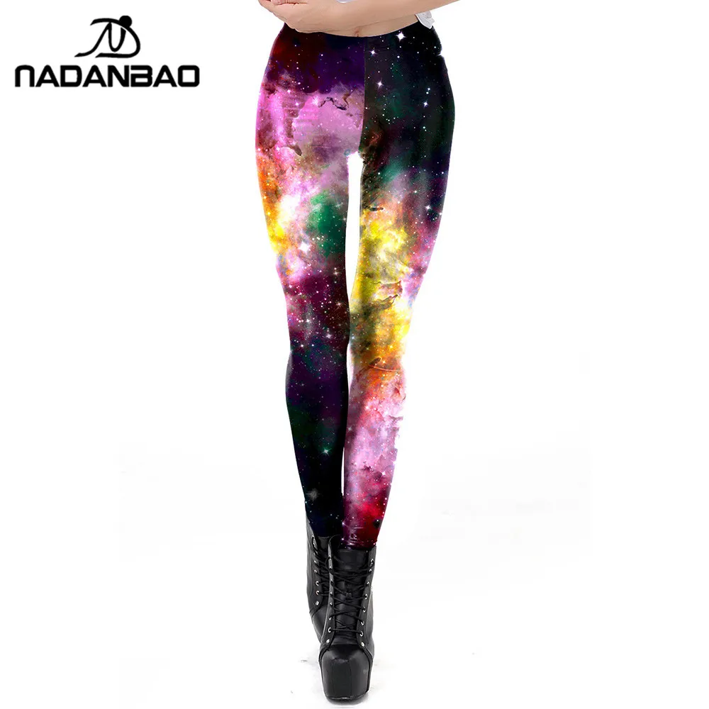 NADANBAO, розовые сексуальные леггинсы Galaxy, женские 3D Леггинсы для тренировок, для фитнеса, обтягивающие леггинсы, эластичные штаны размера плюс