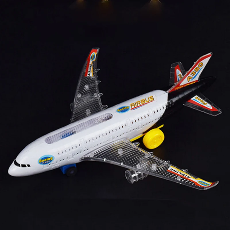 Пластиковая модель Airbus A380 29 см электрическая вспышка звук игрушки универсальные
