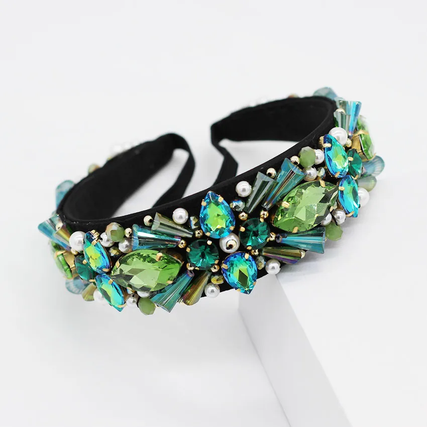 Новинка повязка на голову ручной работы в стиле барокко с кристаллами и мелкими