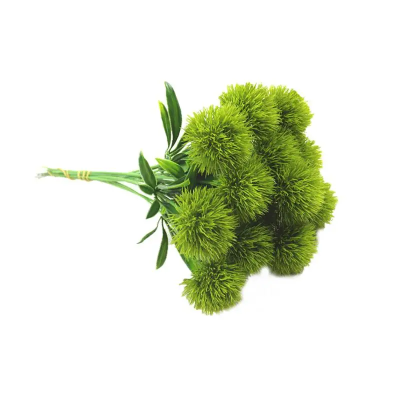 Green Augkun 10 шт./компл. искусственные растения Моделирование цветы, принт в виде одуванчиков, Пластик Искусственные цветы желтого цвета для садоводства домашнего Декор в гостиную - Цвет: Green