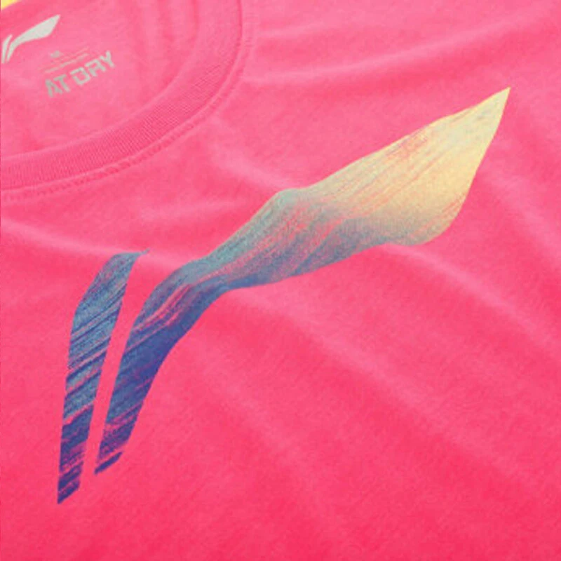 Li-Ning Для женщин Обучение футболка быстросохнущая Regular Fit круглый Средства ухода