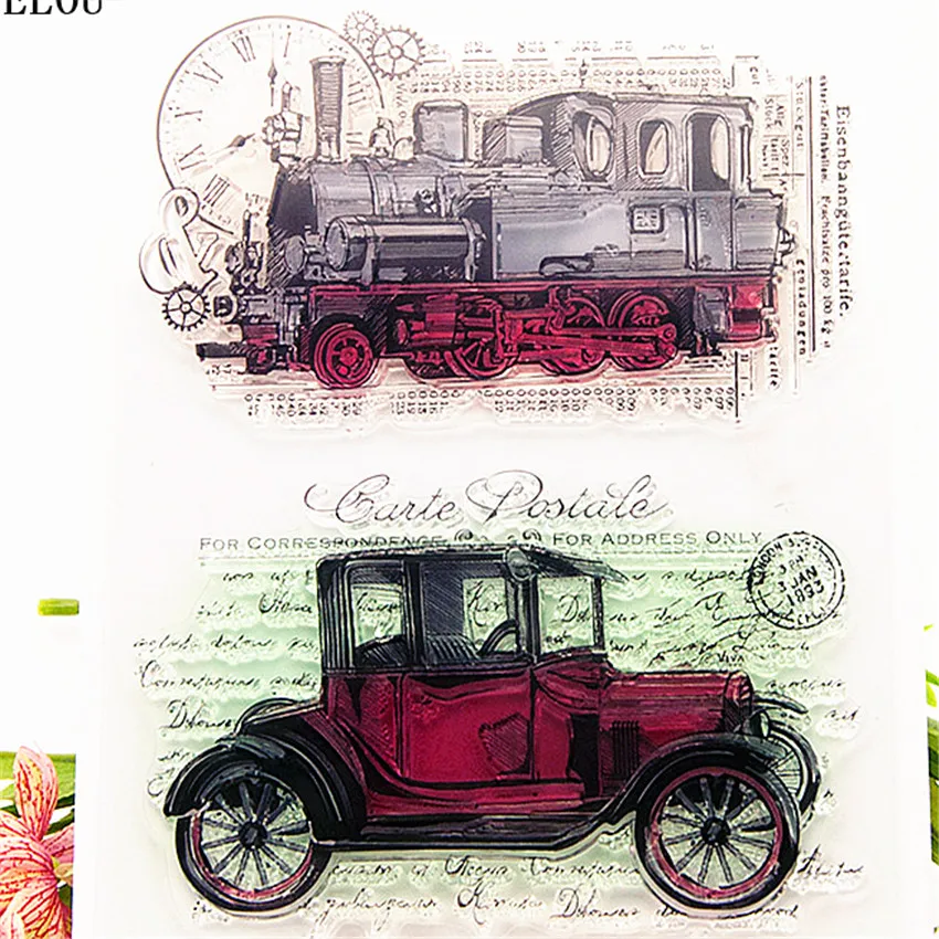 Прозрачные силиконовые каучуковые штампы PANFELOU с фиолетовыми бабочками для