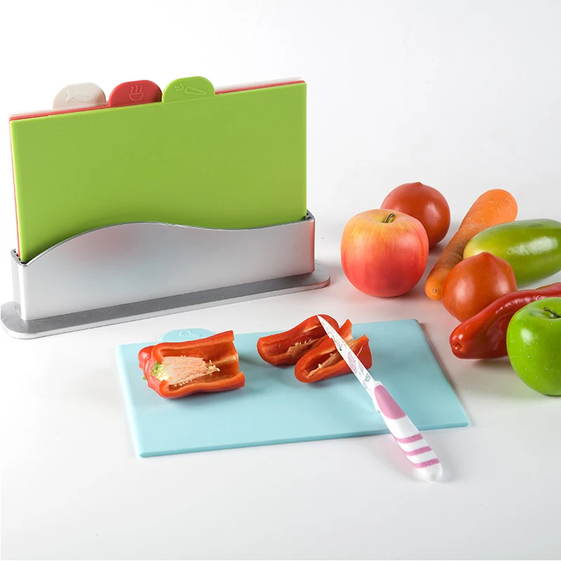 Schnesland Bamboo Fibre Cutting Board Sets with 4pcs Plastic Mats Chopping Block Kitchen Tools | Дом и сад