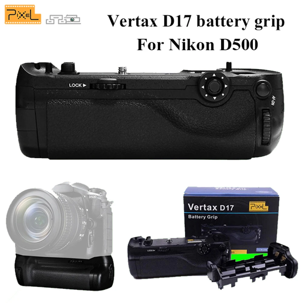 Профессиональная Батарейная ручка Pixel Vertax D17 для Nikon D500 совместима с EN EL15 батареей