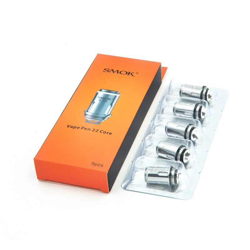 Smok Vape Pen 22 комплекта встроенный аккумулятор 1650 мАч с вейп-ручкой 22 резервуара Ом двухъядерный светодиодный индикатор электронная сигарета - Цвет: 5pcs Pen 22 coil