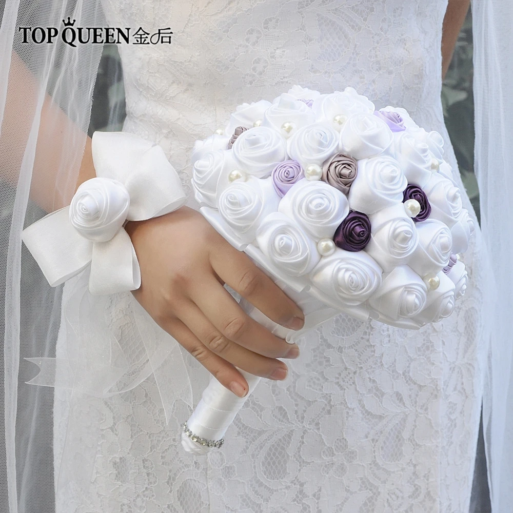 TOPQUEEN F5 букет Искусственные Свадебные цветы фиолетовый букет Бордовые цветы белый букет свадебная брошь букет