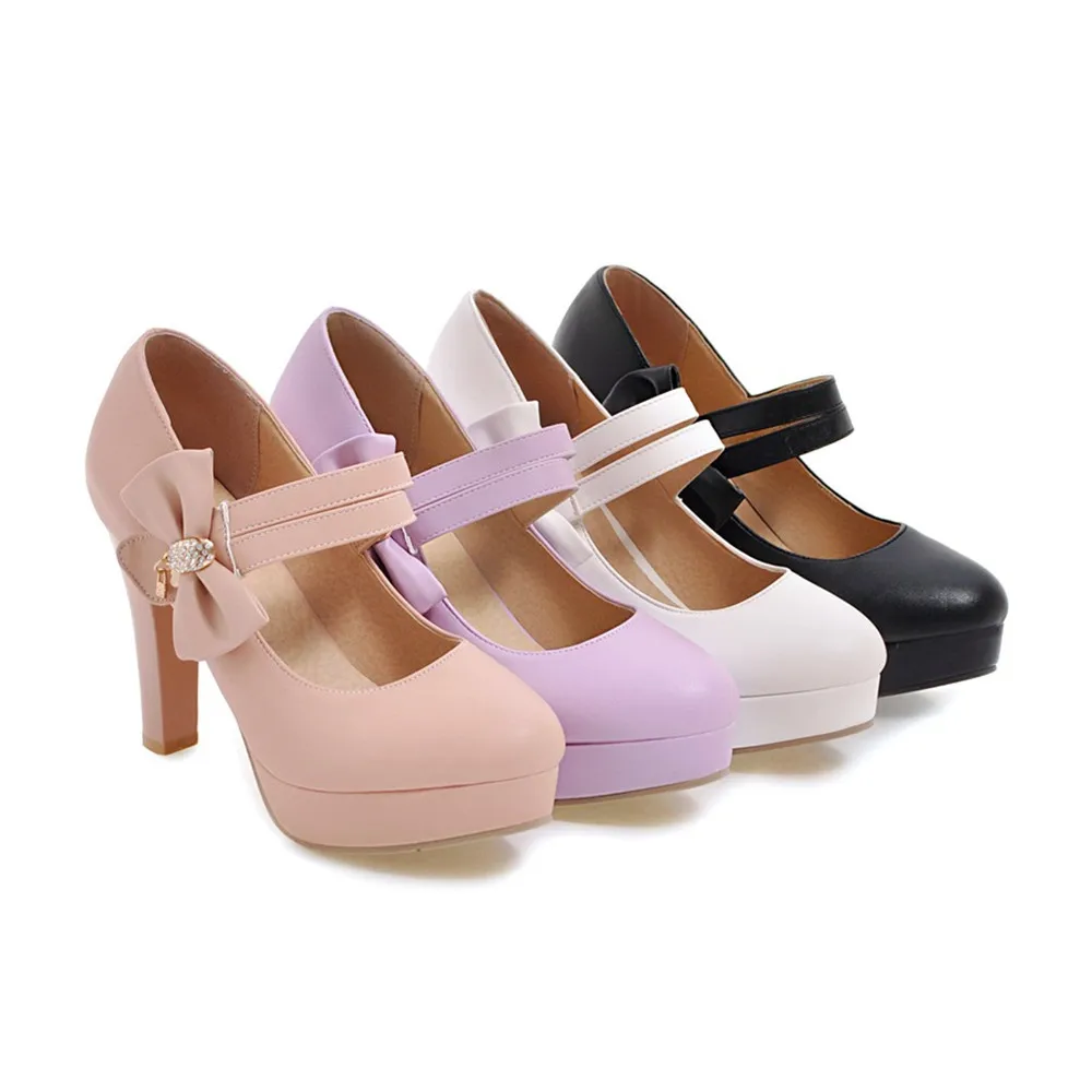 MORAZORA new arrive 2020 round toe pumps women shoes with butterfly knot hook loop extreme high heels platform shoe | Обувь