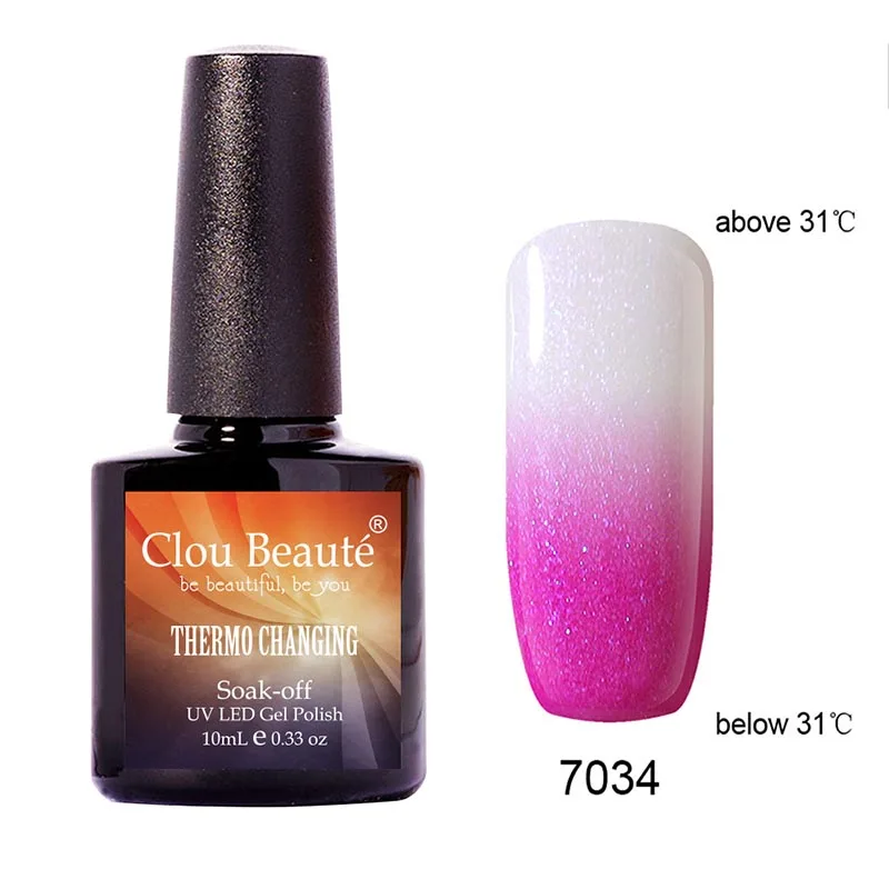 Гель UV Color 10 мл Clou Beaute 7034 удаляемый отмачиванием температурный меняющий цвет лак