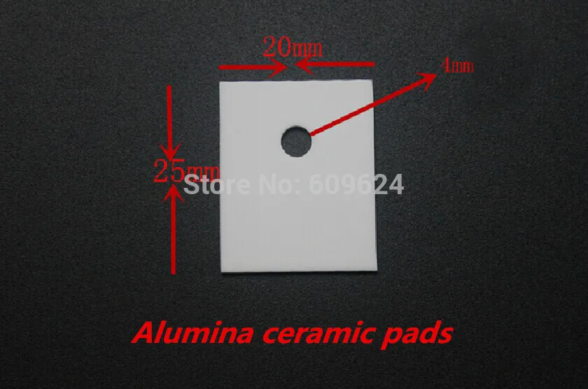 (100pcs/lot) 20x25x1mm Alumina ceramic pads thermally conductive insulation sheet high temperature resistant  Heat Sink  TO-247