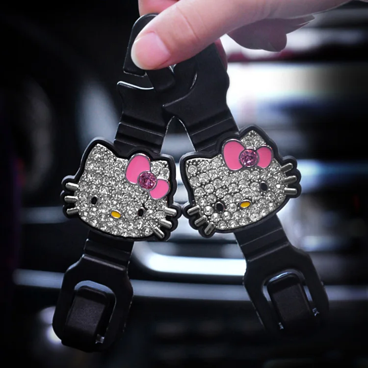 1 пара Симпатичные hello Kitty Автомобильные крючки для заднего сиденья держатель для сумки кошелек ткань Grocer Гибкая Вешалка Органайзер аксессуары для стайлинга автомобилей