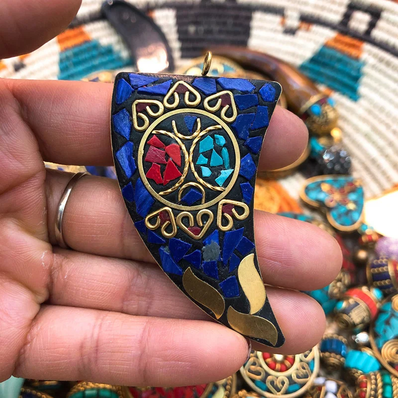 5pcs Handmade Nepal Beads Charms Pendant Jewelry Large Buddha Head Necklace For Making Findings | Украшения и аксессуары