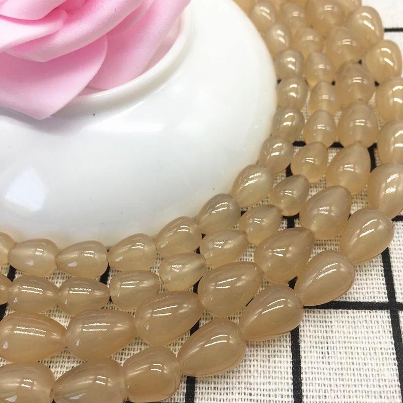 DIY 8x11 11x14 мм каплевидные стеклянные бусины с узором распорки для изготовления ювелирных изделий оптом - Цвет: SD24