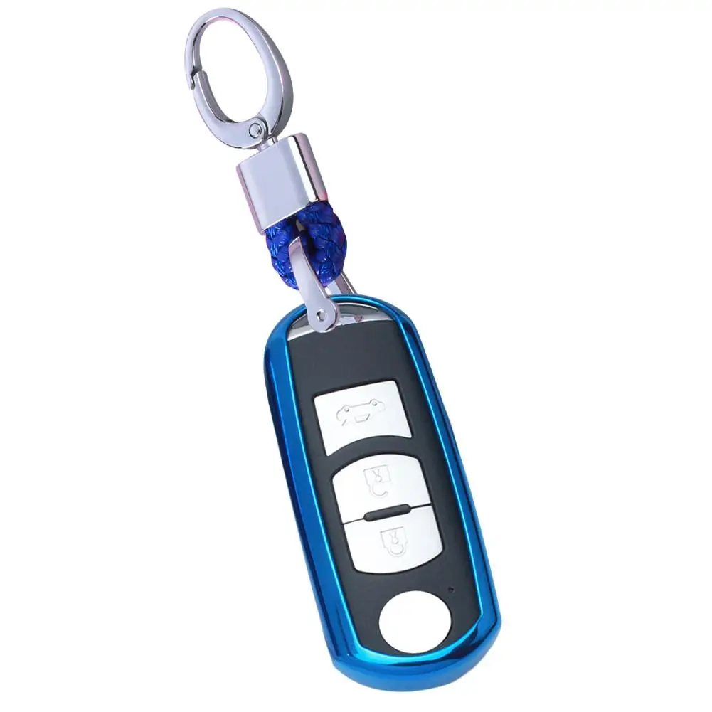 with hook Автомобиль оболочка для Smart ключа чехол для ключей на сумку, чехол для Mazda 3 6 CX5 CX7 323 626 Familia аксессуары кошелек для ключей - Название цвета: with hook