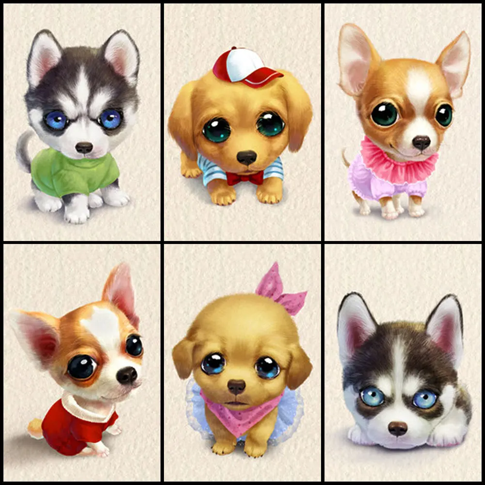 Siberian Husky собака Алмазная картина животные мультфильм Дети Круглый полный дрель 5D Nouveaute DIY мозаика вышивка крестиком