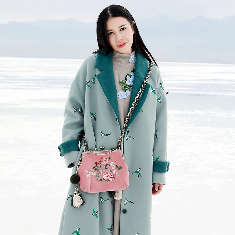 Осенне-зимнее женское утепленное шерстяное пальто lynette's chinoisery, белая верхняя одежда из берберского флиса с вышивкой, стеганая куртка