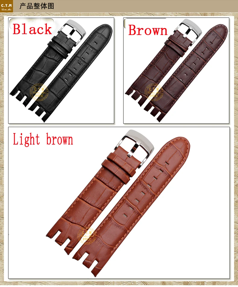 Ремешки из натуральной кожи для swatch YRS403 412 402G серия верхний слой из воловьей кожи крокодиловый 21 мм ремешок для часов для мужчин с инструментами
