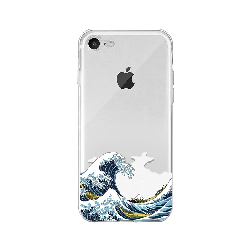 A3 Ruicaica японский art wave прозрачный мягкий чехол для телефона iPhone X XS MAX 6 6 S 7 7 plus 8 8 Plus 5 5S XR - Цвет: A3