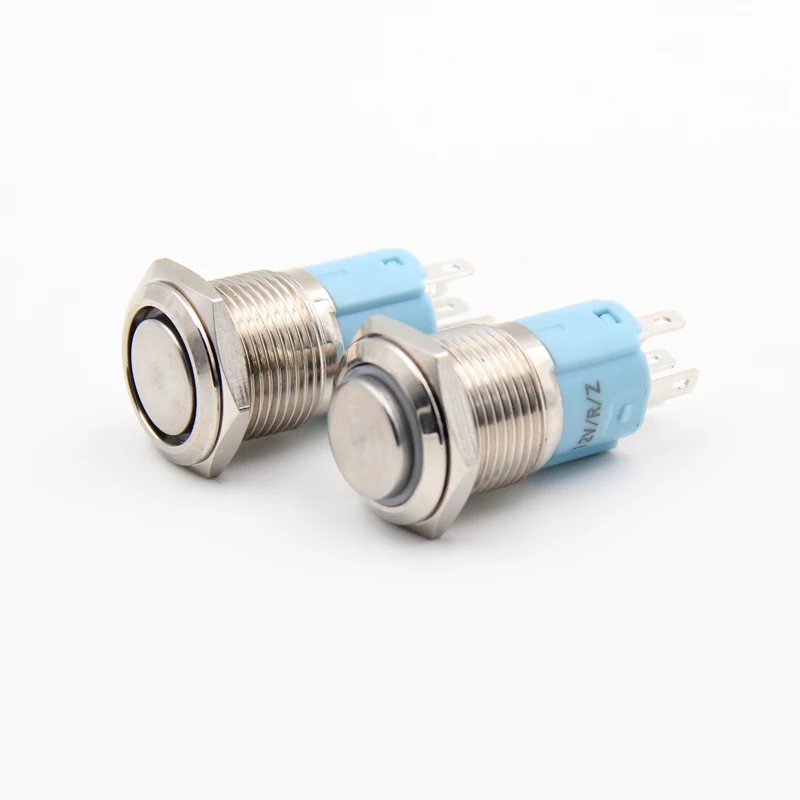 1PCS YT1073 16 mm Metal Push Button Switch Automatic Locking With 5 Colors LED 220V Convexity | Обустройство дома