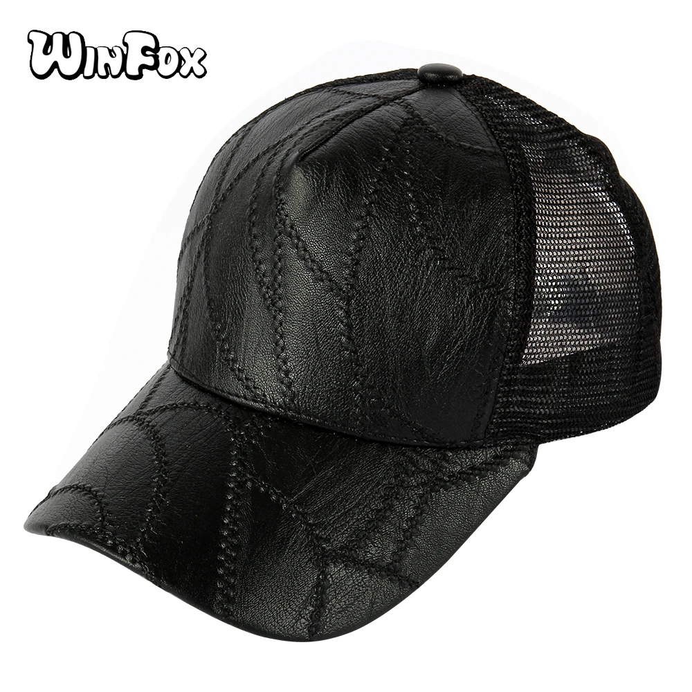 Фото Winfox/Модная брендовая Женская Бейсболка сетчатая черная шапка Мужская бейсболка