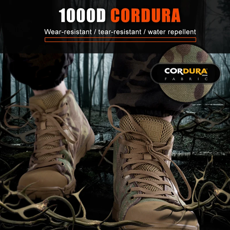 FREE SOLDIER outdoor sports tactical military men's shoes with lightweight trekking for camping ,hiking climbing shoes