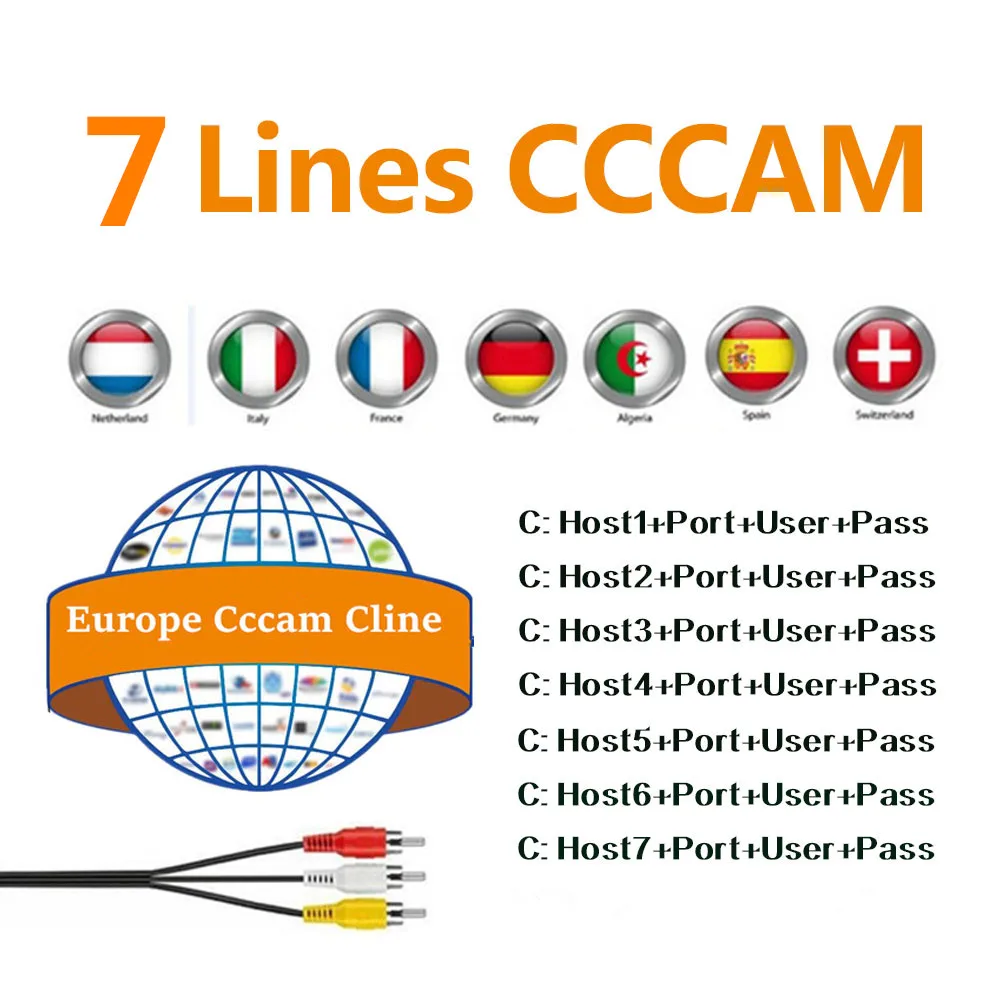 Новейший 2019 самый стабильный cccam линия для Европы Испания FULL HD DVB S2 спутниковый