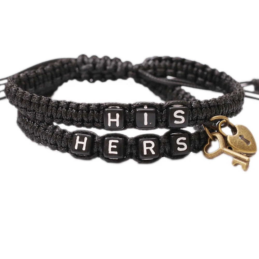 2 шт/1 комплект браслет для пары влюбленных его ее персональный подарок ключ замок