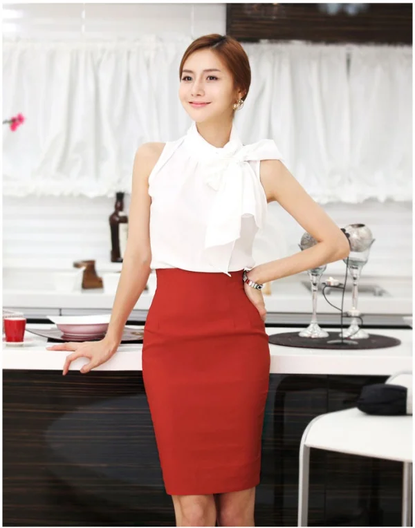 Женская облегающая юбка в офисном стиле узкие яркого цвета с высокой талией