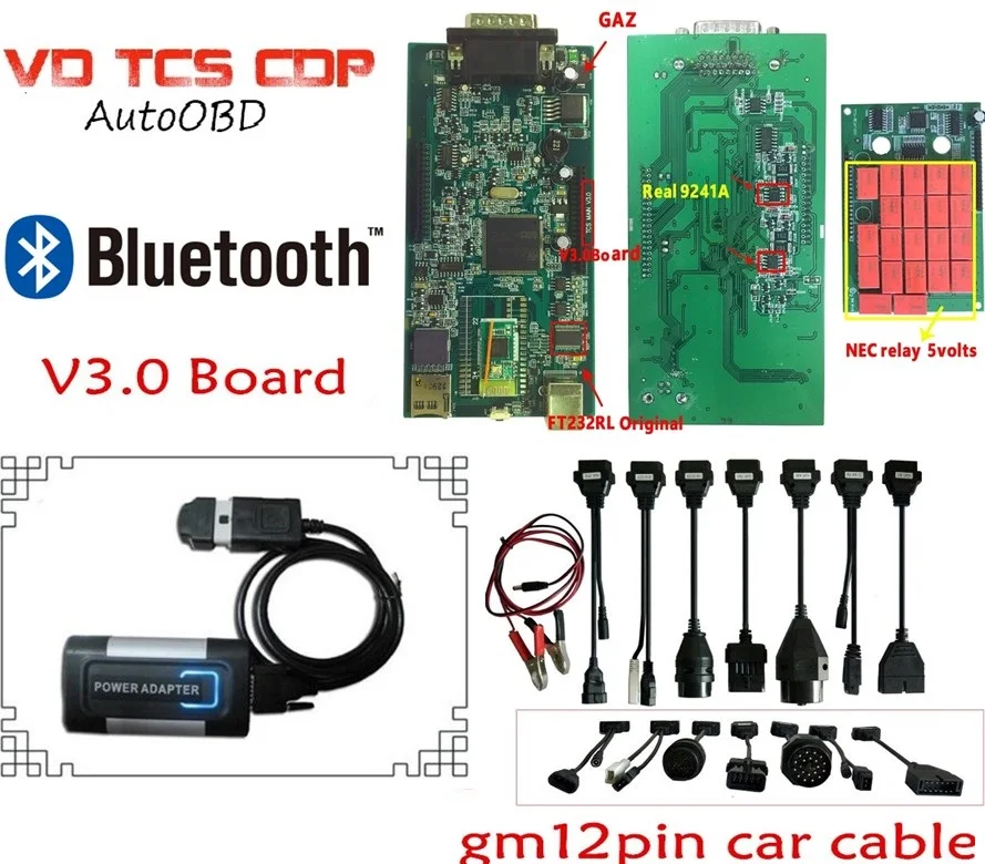 Качество + V3.0 зеленая доска Лучшая цена VD TCS CDP для Autocoms плюс gm12pin автомобильные
