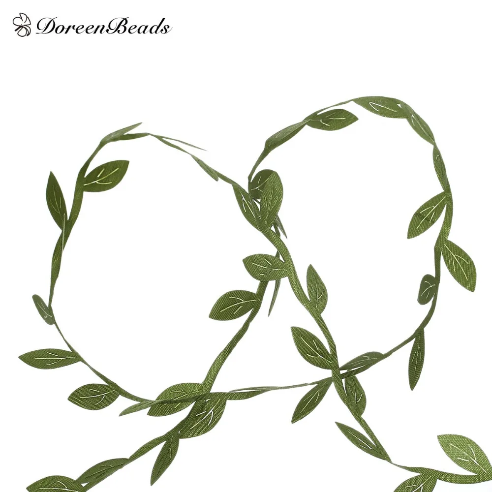 DoreenBeads ткань листьев гирлянда кружево ленты тесьма отделкой Зеленый Вышивание и
