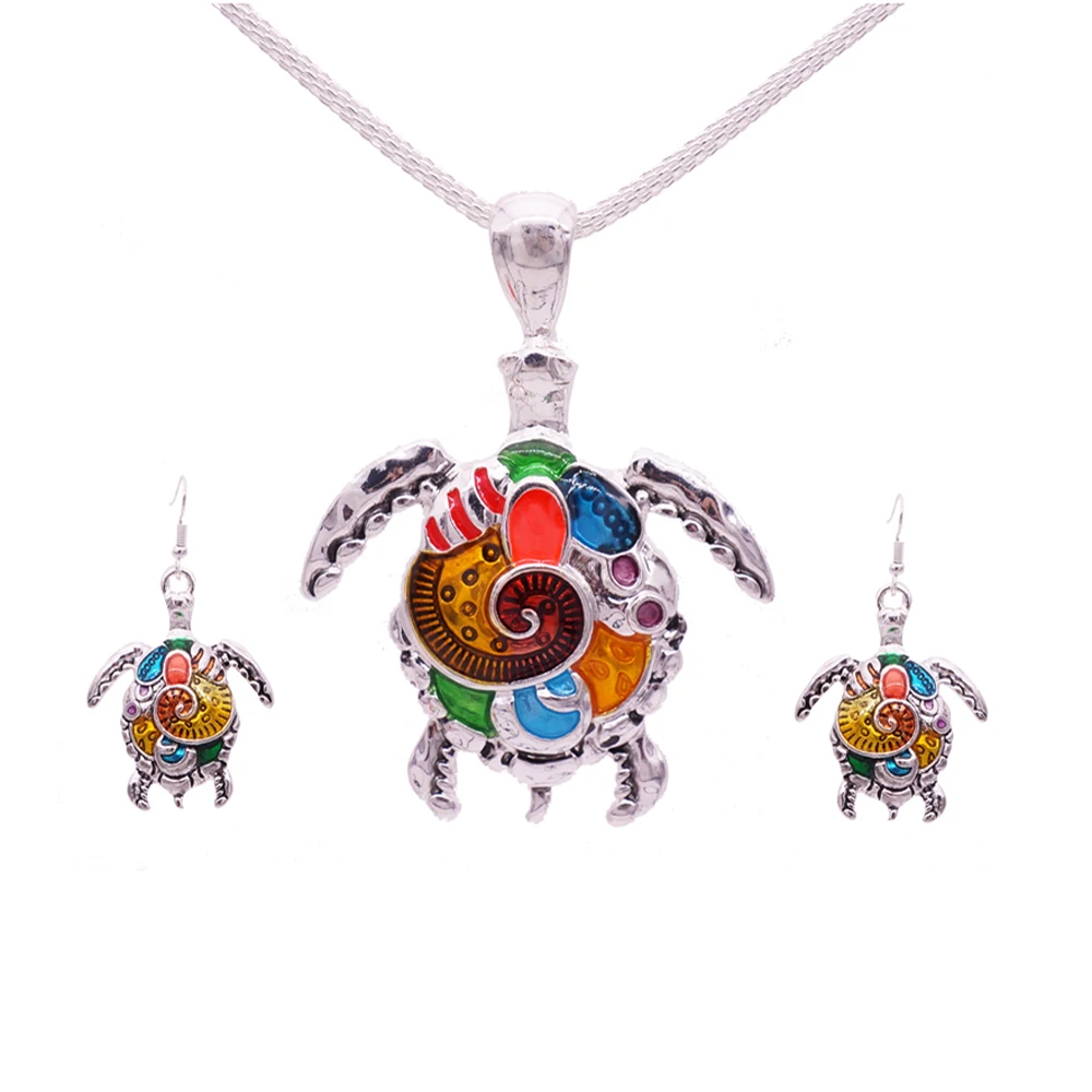 Женский ювелирный комплект из колье и серёг с эмалью|set carving|set lensjewelry set box |