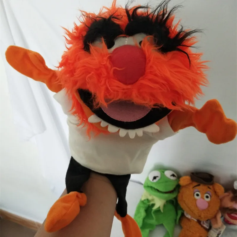 Красный Кукла Muppets Kermit лягушка Fozzie медведь шведский шеф-повара Miss Piggy Gonzo плюшевые мягкие 28 см куклы для театра марионеток детские игрушки - Цвет: Красный