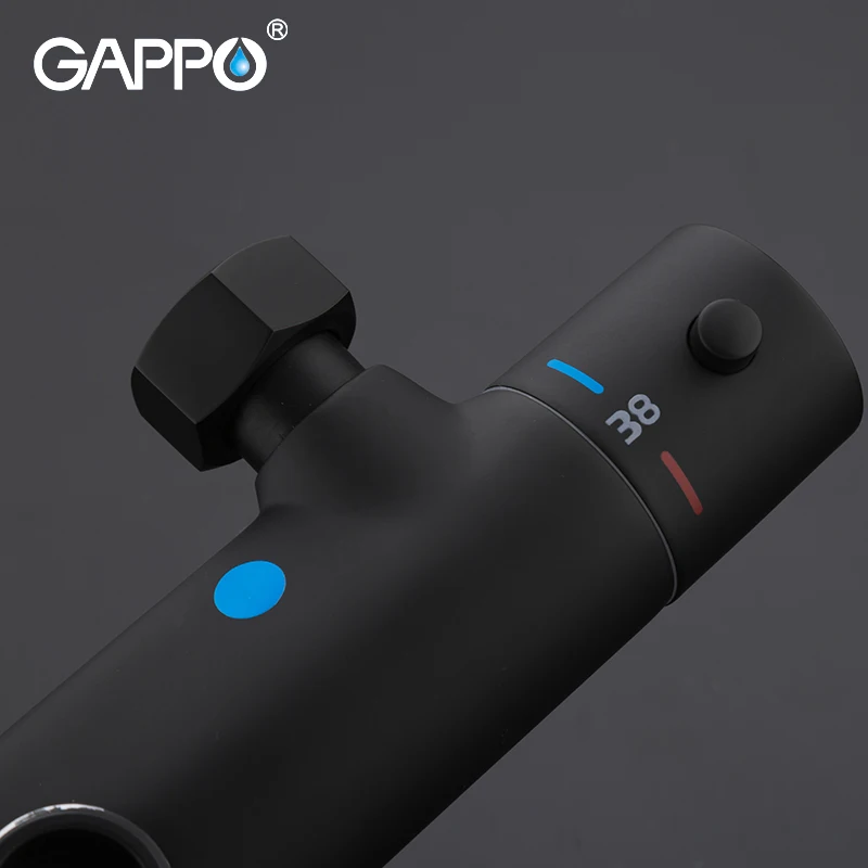 Gappo набор для душа черный Термостатический смеситель холодной и горячей