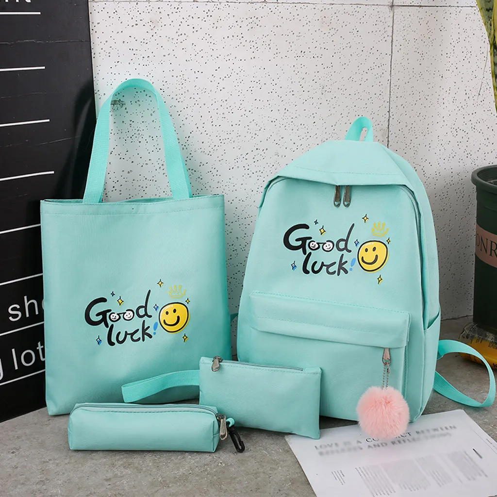 BU Aelicy 4 шт./компл., милый рюкзак Mochila, рюкзак на плечо, рюкзаки для путешествий, рюкзаки для отдыха, рюкзаки для подростков, девочек, мальчиков, школьный рюкзак - Цвет: BU