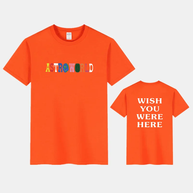 Новая модная футболка Мужская хип-хоп женская футболка Трэвиса Скотта астромира Харадзюку футболки с надписью WISH YOU WAS HERE