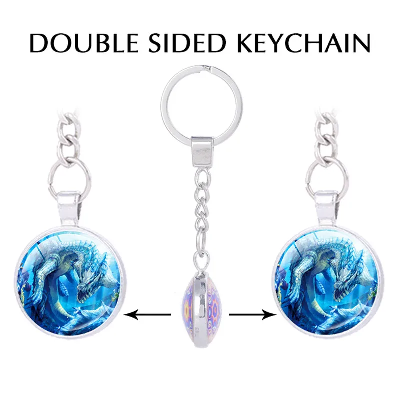 Япония Аниме игры key holder Monster Hunter тема цепочка для ключей jewelry гром волк брелок в