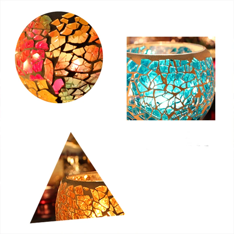 Домашнее украшение ручной работы мозаика подсвечник романтичный ужин свадьба