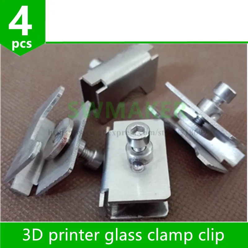 

SEEJEI 4pcs 3D printer Special heated bed glass clamp clip Stainless steel clip for Reprap 3D printer accessories parts