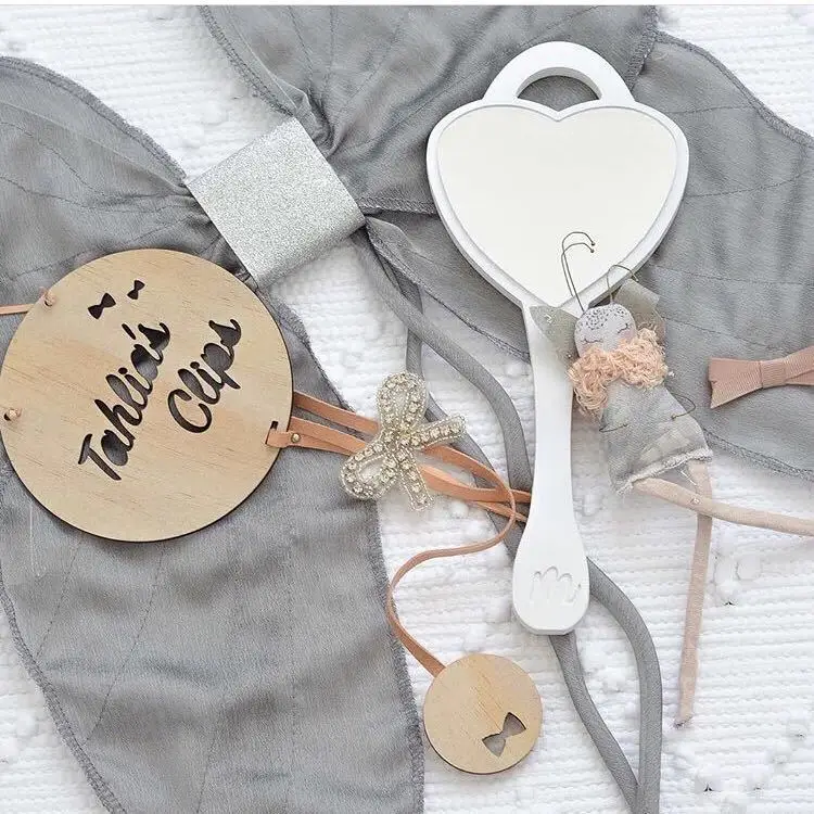 Детский зеркальный галстук-бабочка для детской комнаты в виде сердца и бабочки с