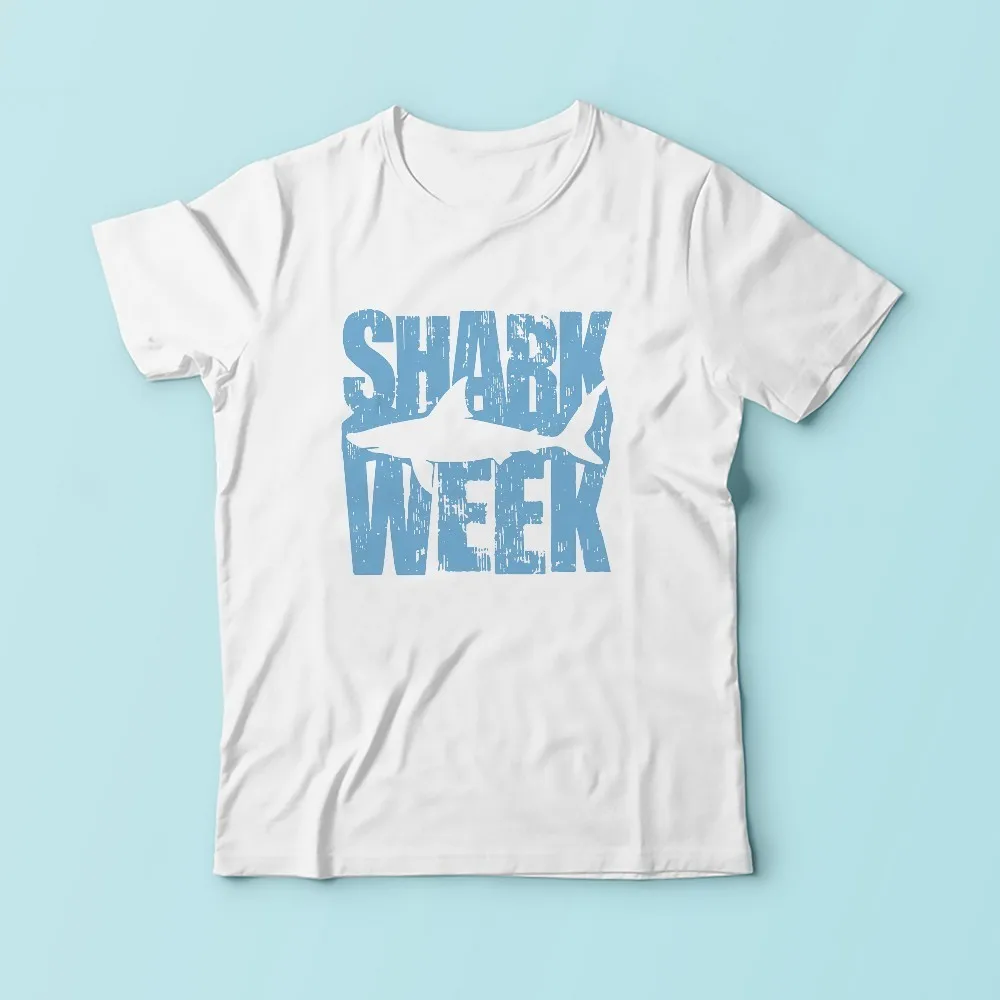 Футболка SHARK WEEK Мужская брендовая футболка JOLLYPEACH новинка 2018 белая Повседневная