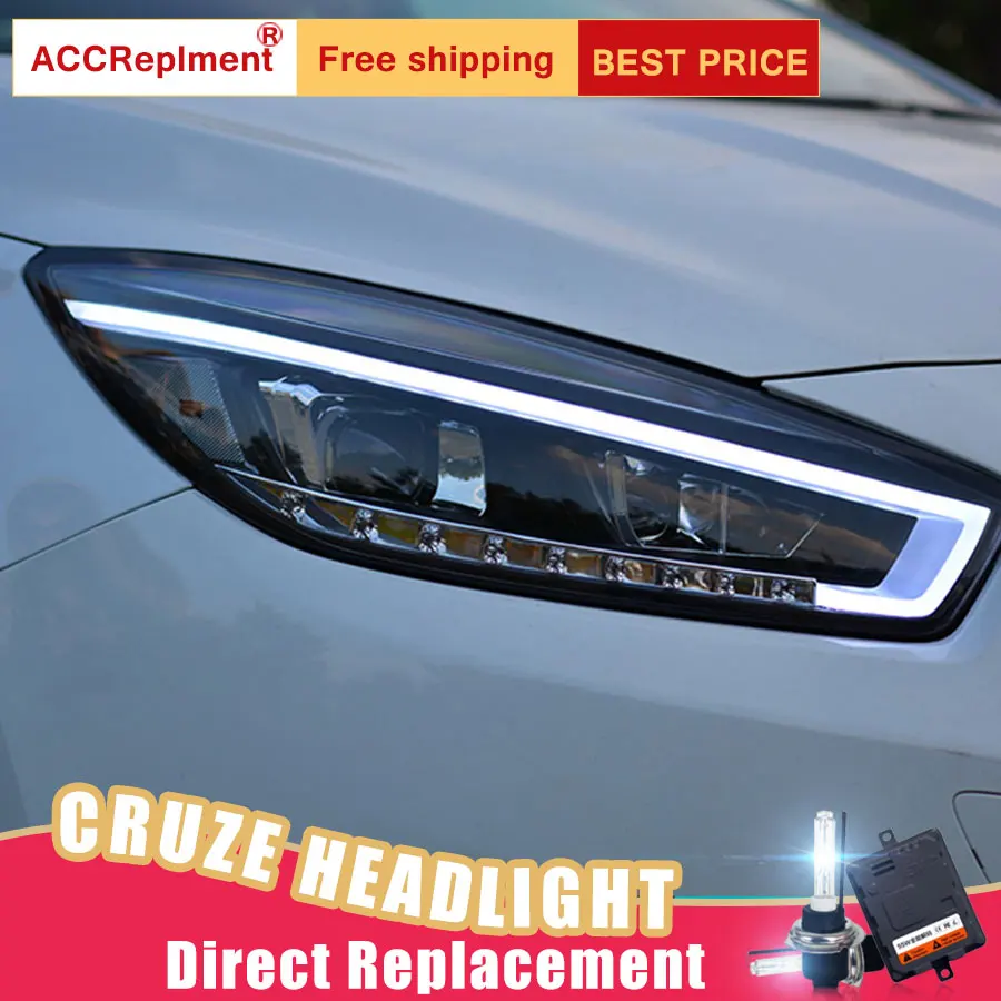 2 шт. светодиодный фары для Chevrole Cruze 2015 2016 автомобиля Ангельские Глазки ксенон HID