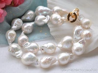 wholesale free shippinglustre 17 white drip baroque keshi reborn pearl necklace