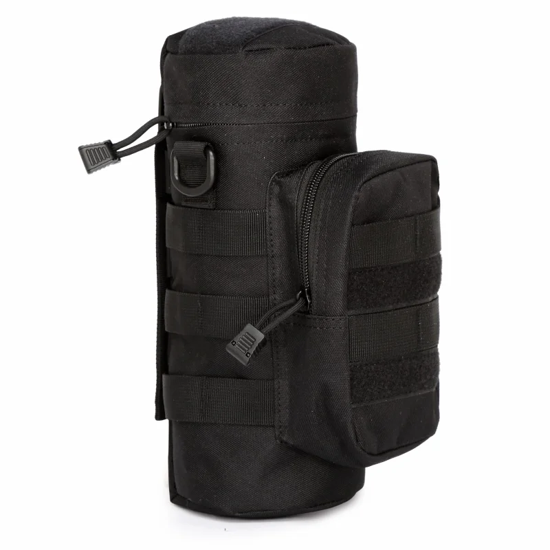 Black CQC на открытом воздухе тактический Molle бутылка для воды Чехол камуфляж Военная охота кемпинг туризм туристическое снаряжение поясная сумка чайник держатель - Цвет: Black