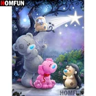 Алмазная 5D картина HOMFUN сделай сам, вышивка крестиком мультяшный медведь, сова, полная выкладка, домашний декор, A10705