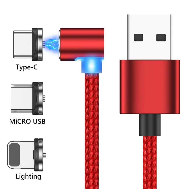 ! Магнитный кабель ACCEZZ L образной формы для быстрой зарядки iPhone XS MAX XR Micro USB Type C Samsung