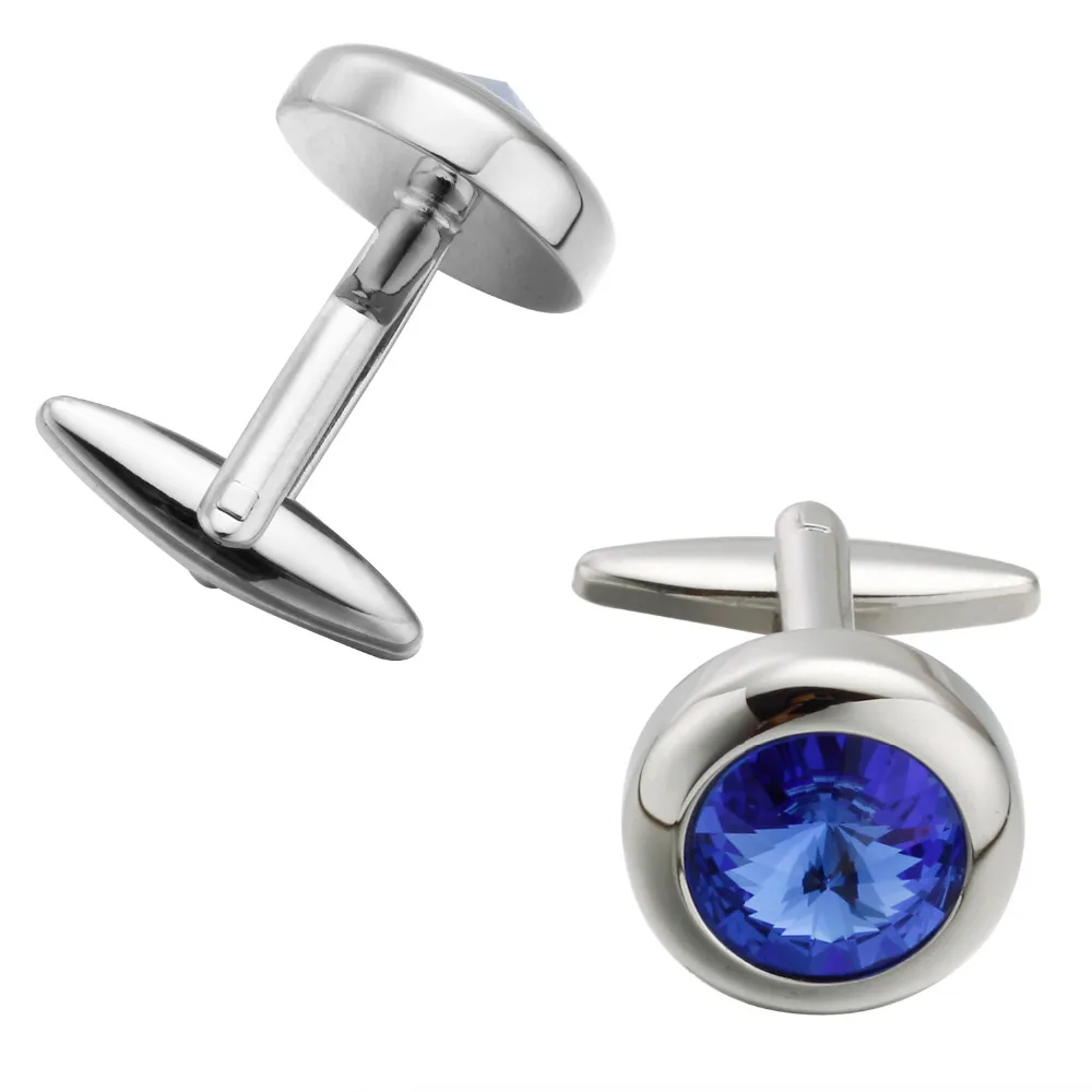 

MeMolissa New Arrival Blue Opal Cufflinks Silver Plated Cufflinks Top Quality Men's Business Cufflinks Christmas Gift for Men