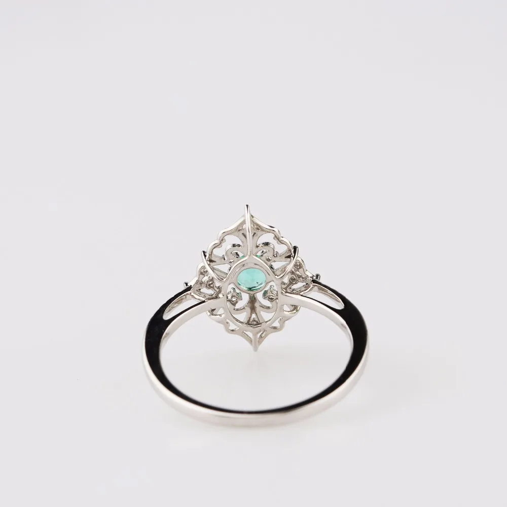 LASAMERO 0.18CT круглая форма натуральные изумрудные алмазные акценты арт деко