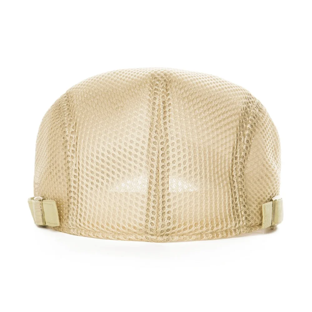 Летняя сетчатая плоская кепка для мужчин и женщин Бежевый Повседневный берет